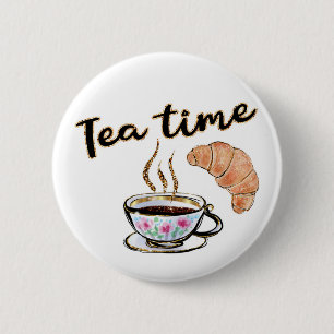 Macaron Rond 5 Cm Bouton Tea time, Bouton Tea, bouton rond amusant