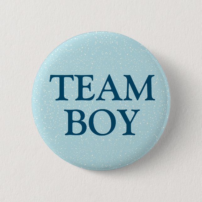 Macaron Rond 5 Cm Bouton Team Boy Blue Baby Genre Reveal Party (Devant)