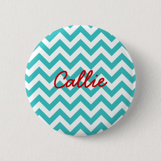 Macaron Rond 5 Cm Bouton tendance Chevron (Devant)
