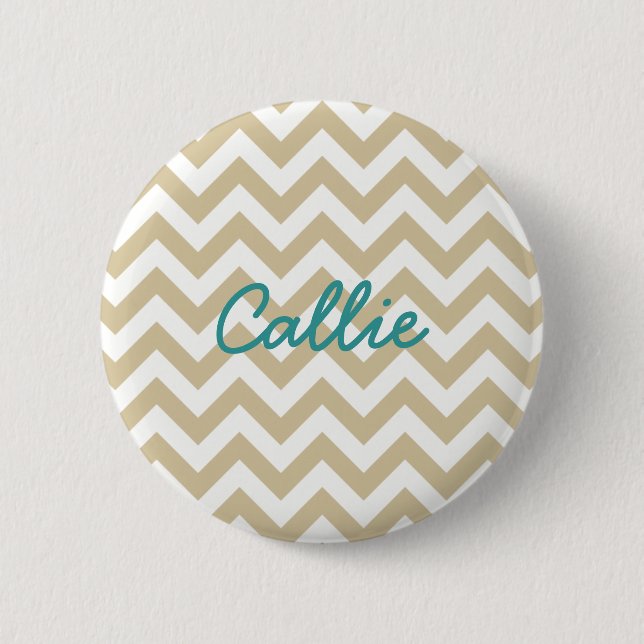 Macaron Rond 5 Cm Bouton tendance Chevron (Devant)