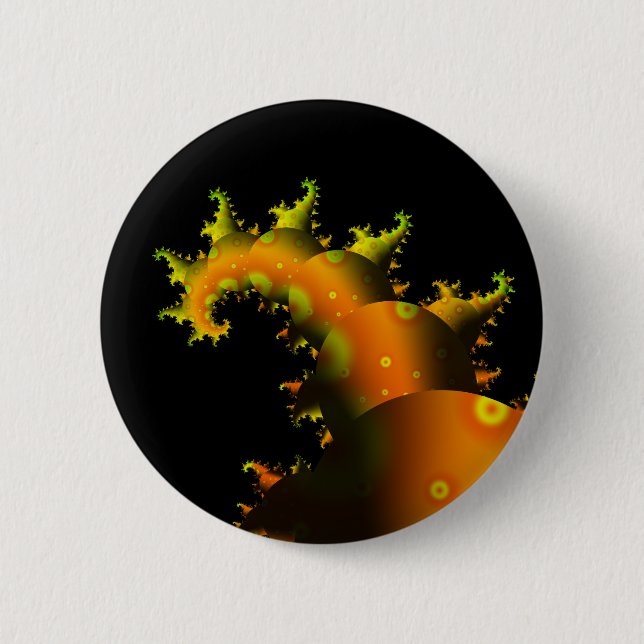 Macaron Rond 5 Cm Bouton Tentacle Fractal (Devant)