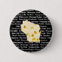 Bouton Tête de fromage des villes du Wisconsin