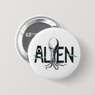 Macaron Rond 5 Cm Bouton Texte de l'Alien d'espace