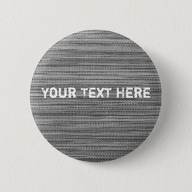 Macaron Rond 5 Cm Bouton Texte personnalisé Faux Grey Fabric (Devant)