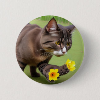 Macaron Rond 5 Cm Bouton(thème de chat)