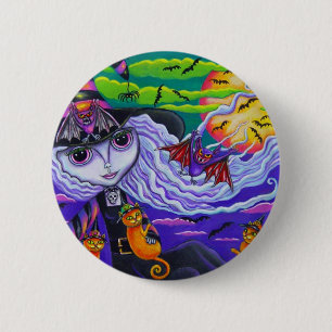 Macaron Rond 5 Cm Bouton timbré de Halloween