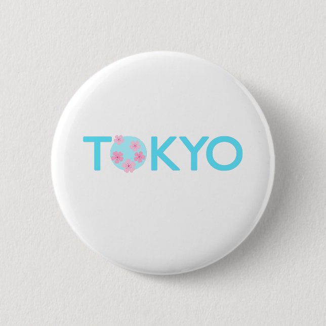 Macaron Rond 5 Cm Bouton Tokyo (Devant)
