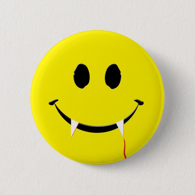 Macaron Rond 5 Cm Bouton Toothy de sourire (Devant)