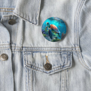 Macaron Rond 5 Cm Bouton Tortue Personnalisé Avec Image Idée Cadeau