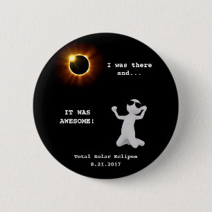 Macaron Rond 5 Cm Bouton total d'éclipse solaire