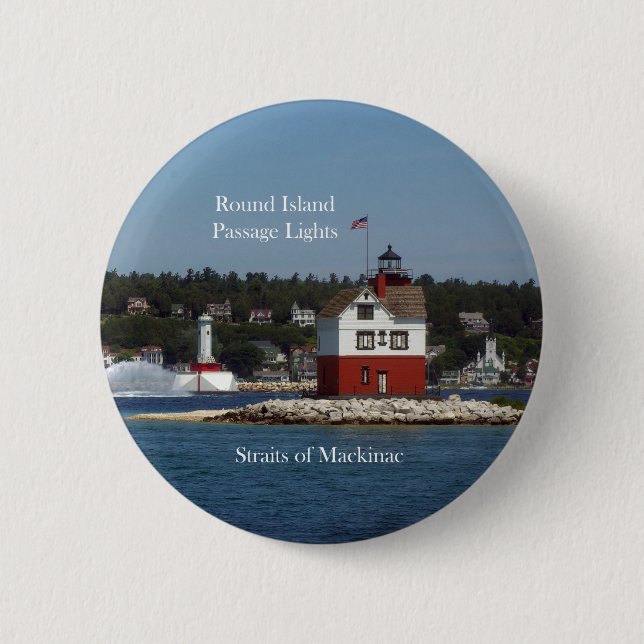 Macaron Rond 5 Cm Bouton Tour Island Passage Lights (Devant)