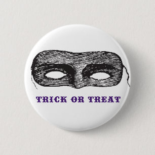 Macaron Rond 5 Cm Bouton Trick ou Treat Mask