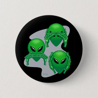 Macaron Rond 5 Cm Bouton trois Aliens sages