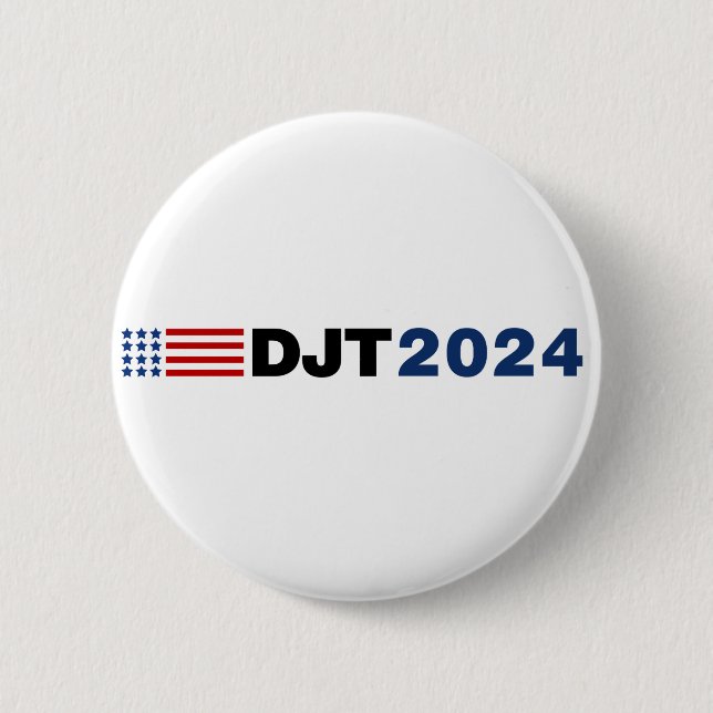 Macaron Rond 5 Cm Bouton Trump 2024 DJT (Devant)