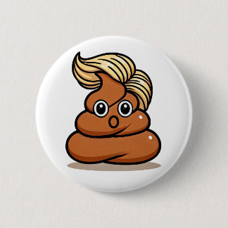 Macaron Rond 5 Cm Bouton "TRUMP POOP EMOJI"