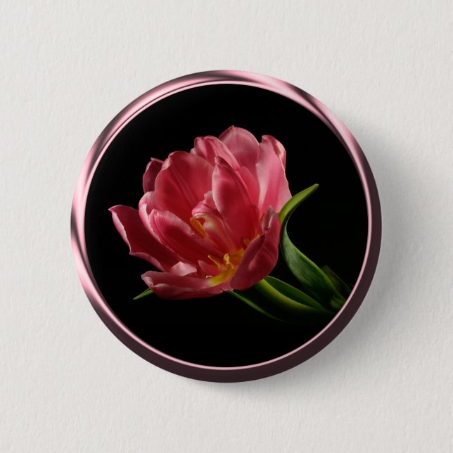 Macaron Rond 5 Cm Bouton Tulipe double fleur ressort (Devant)