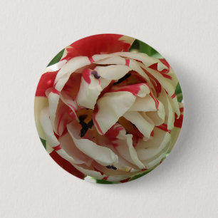 Macaron Rond 5 Cm Bouton Tulipe rose et blanc