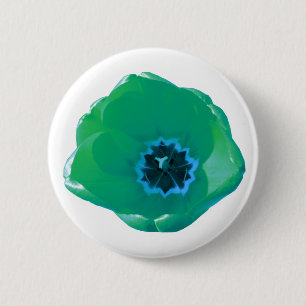 Macaron Rond 5 Cm Bouton Tulipe verte et bleue