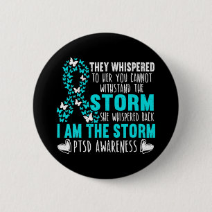 Macaron Rond 5 Cm Bouton turquoise Ruban Le Storm Warrier Ptsd Aware
