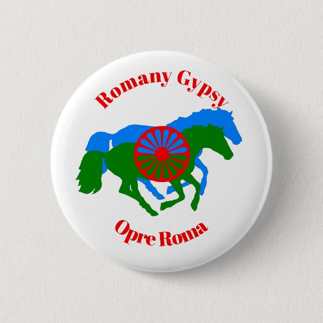 Macaron Rond 5 Cm Bouton Tzigane Romani Opre Roma (Devant)
