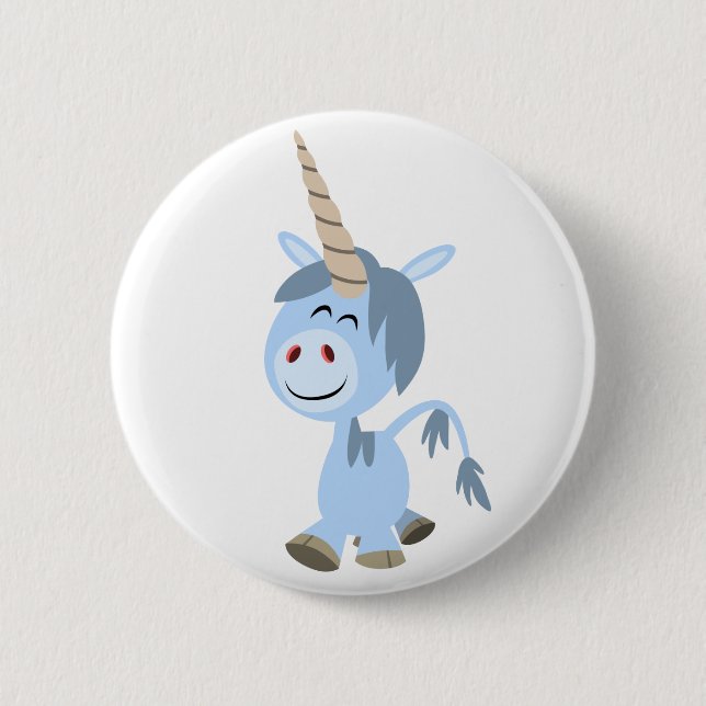 Macaron Rond 5 Cm Bouton Unicorn Carton Mignonne (Devant)