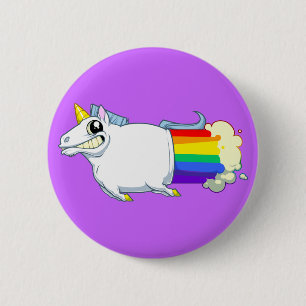 Macaron Rond 5 Cm Bouton Unicorn Farts