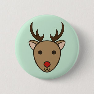 Macaron Rond 5 Cm Bouton Vacances Reindeer