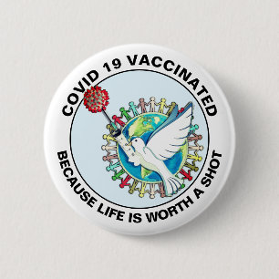 Macaron Rond 5 Cm Bouton Vacciné