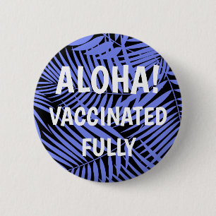 Macaron Rond 5 Cm Bouton vacciné Kona Palms Hawaiian Leaf Aloha