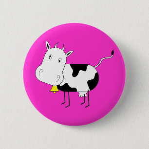 Macaron Rond 5 Cm Bouton Vache de dessin
