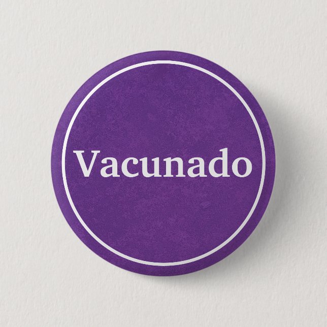 Macaron Rond 5 Cm Bouton Vacunado (violet) espagnol (Devant)