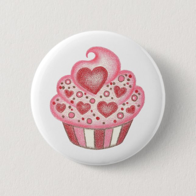 Macaron Rond 5 Cm Bouton Valentine (Devant)