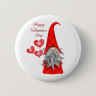 Macaron Rond 5 Cm Bouton Valentine Gnome