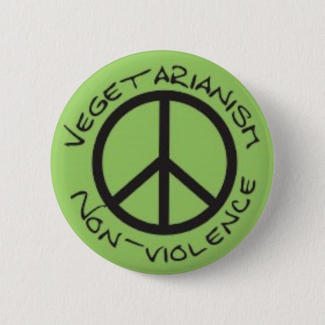 Macaron Rond 5 Cm Bouton végétarien de Non-Violence (Devant)