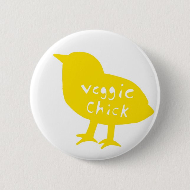 Macaron Rond 5 Cm Bouton végétarien de poussin (jaune) (Devant)