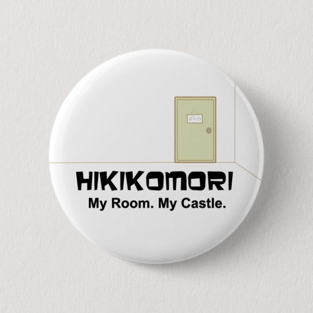 Macaron Rond 5 Cm Bouton ver. anglais de Hikikomori (Devant)