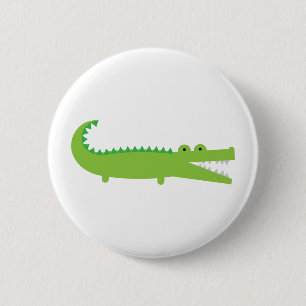 Macaron Rond 5 Cm Bouton vert d'alligator