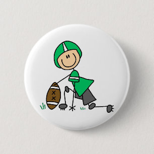 Macaron Rond 5 Cm Bouton vert de joueur de football