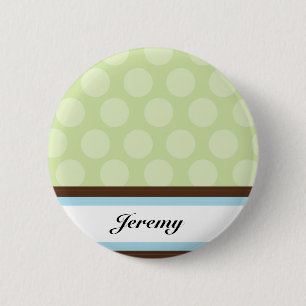 Macaron Rond 5 Cm Bouton vert de nom de point