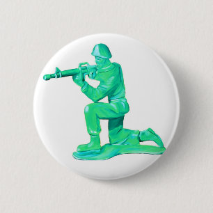 Macaron Rond 5 Cm Bouton vert d'homme d'armée