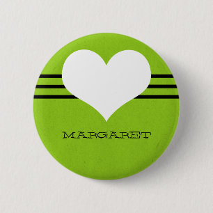 Macaron Rond 5 Cm Bouton Vert du coeur moderne