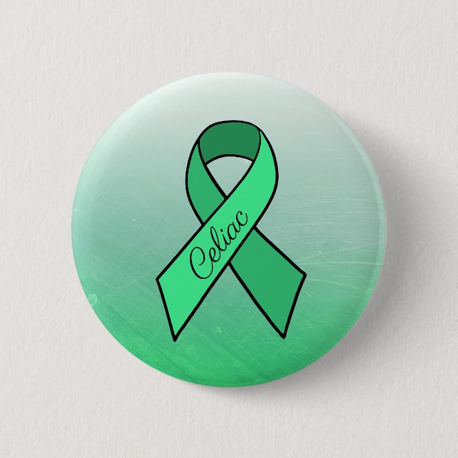 Macaron Rond 5 Cm Bouton vert du ruban de sensibilisation aux maladi (Devant)