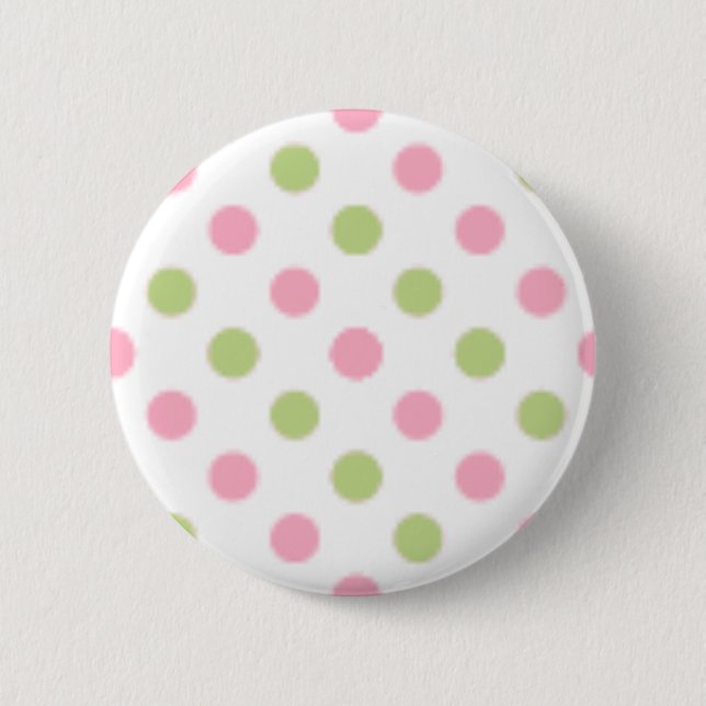 Macaron Rond 5 Cm Bouton vert et rose (Devant)