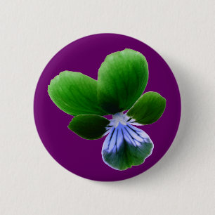 Macaron Rond 5 Cm Bouton vert Pansy