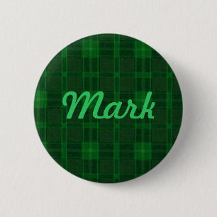 Macaron Rond 5 Cm Bouton vert personnalisé