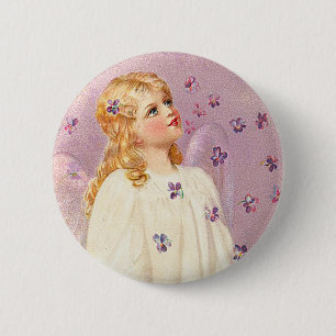 Macaron Rond 5 Cm Bouton victorien d'ange de Pâques
