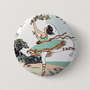 Macaron Rond 5 Cm Bouton vintage de danseur classique