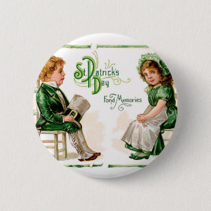 Macaron Rond 5 Cm Bouton vintage de Dat de St Patrick