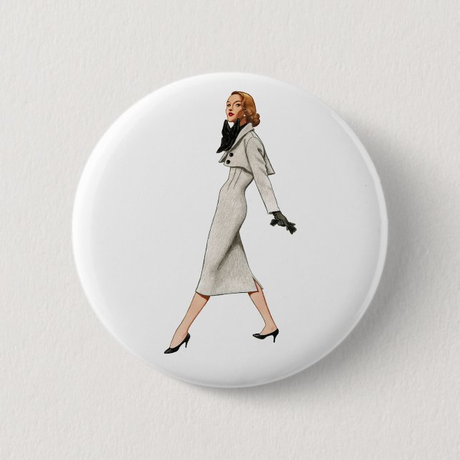 Macaron Rond 5 Cm Bouton vintage d'image de mode (Devant)