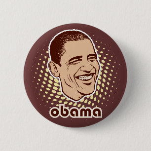 Macaron Rond 5 Cm Bouton vintage d'Obama